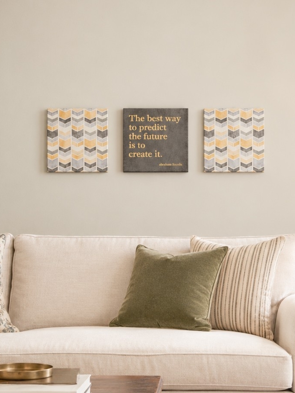 Motivational Chevron Wall Art Set